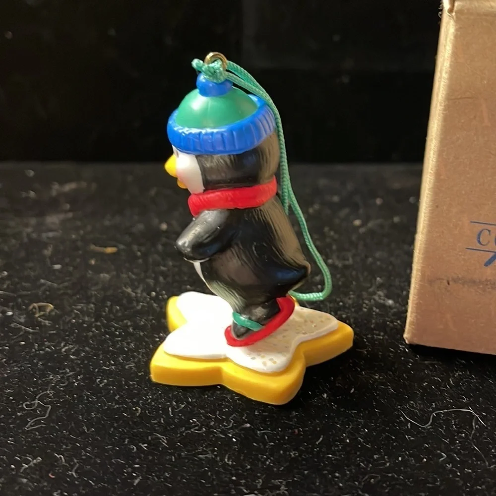 Avon Vintage Collectible “Frosty Treats Ornament” Penguin on a Cookie
